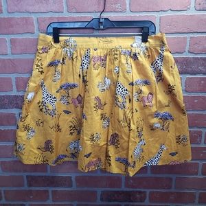 Modcloth Safari Print Mini Skirt Size XL